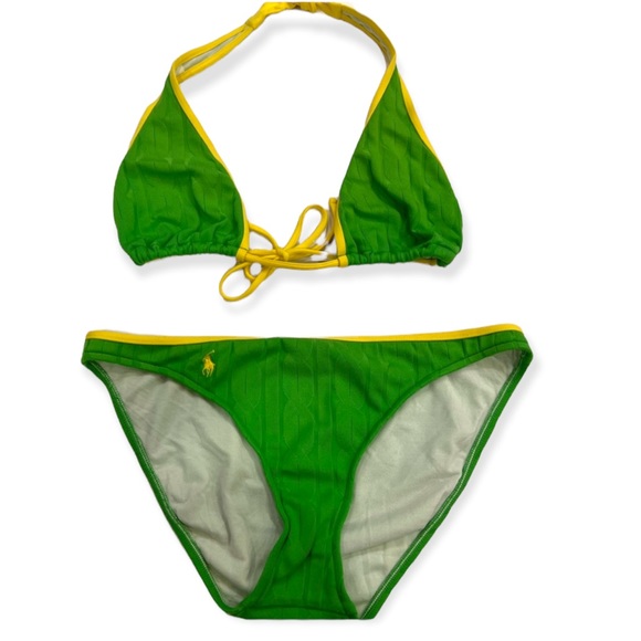 Ralph Lauren cable knit embossed two tone two piece bikini # S27 - Picture 2 of 4